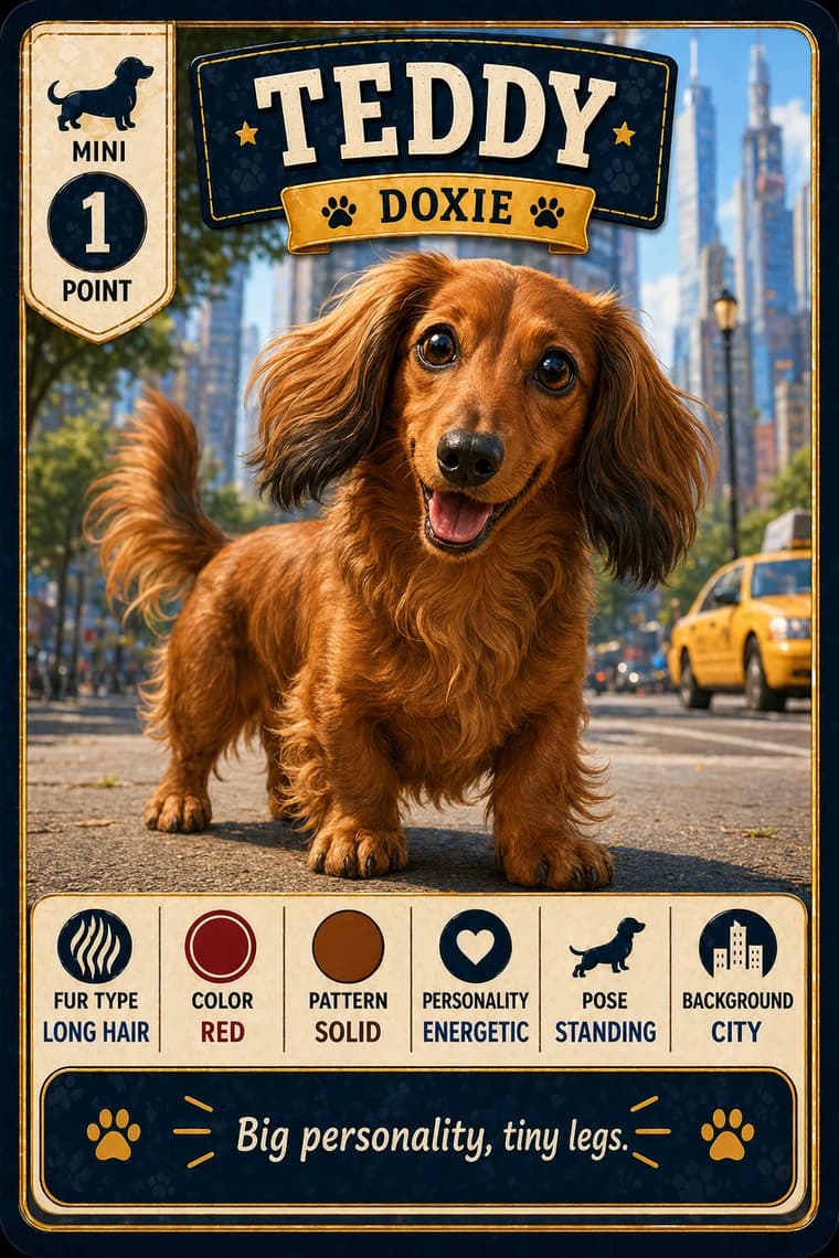 Teddy doxie card